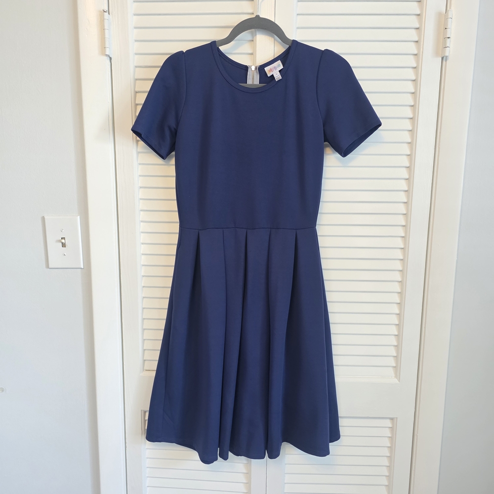 LuLaRoe Amelia Dress With Pockets in Navy Blue